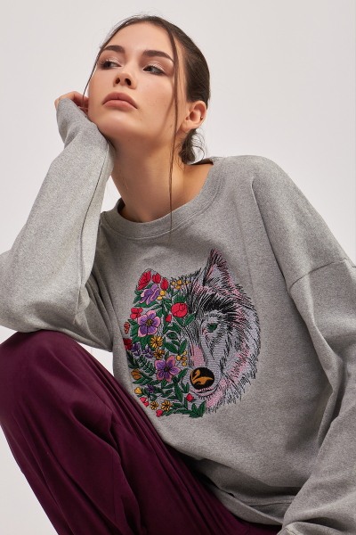 Kurt Nakışlı Grimelanj Kadın Sweatshirt