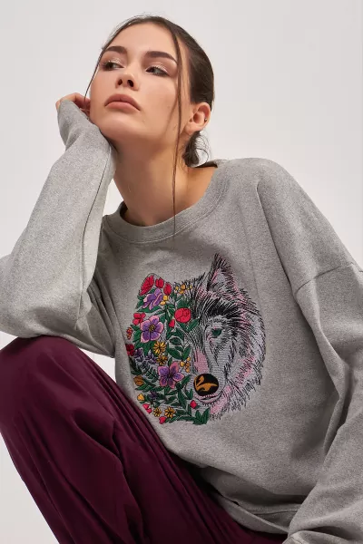 Kurt Nakışlı Grimelanj Kadın Sweatshirt