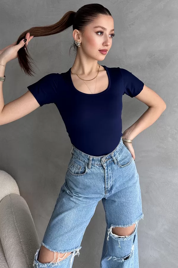 Lacivert Dalgıç Kumaş Body