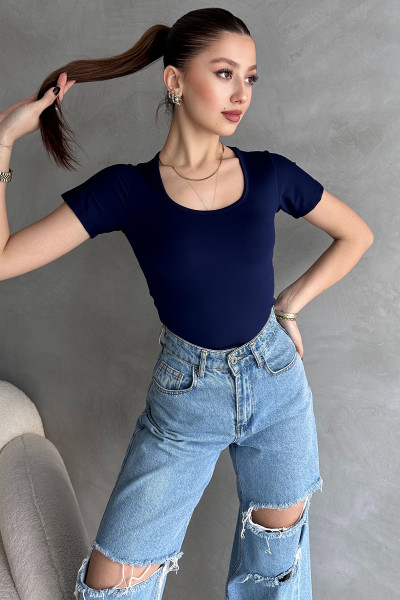 Lacivert Dalgıç Kumaş Body