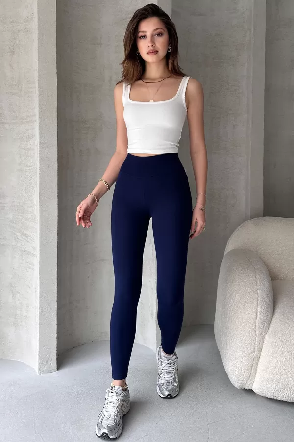 Lacivert Dalgıç Kumaş Tayt