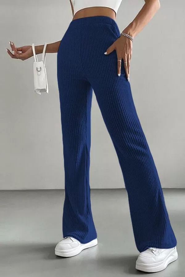 Lacivert Geniş Paça Kadın Pantolon