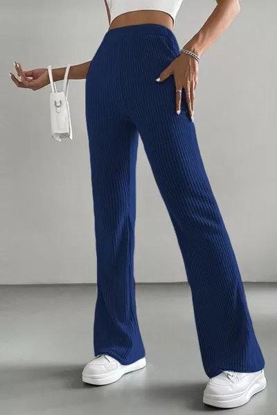 Lacivert Geniş Paça Kadın Pantolon