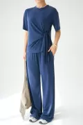 Lacivert Modal Kumaş Kadın İkili Takım