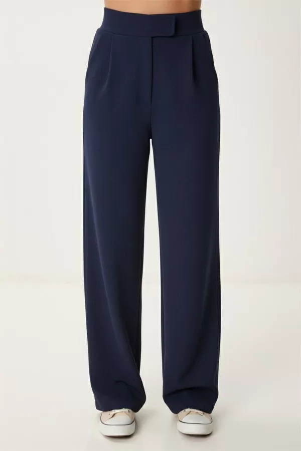 Lacivert Palazzo Kadın Pantolon