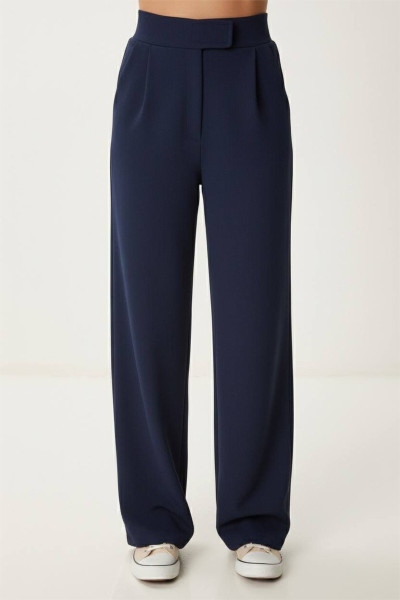 Lacivert Palazzo Kadın Pantolon