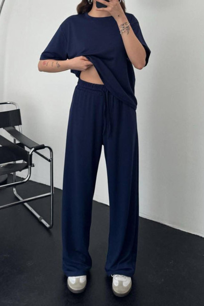 Lacivert Rahat Kesim Kadın Alt Üst Takım