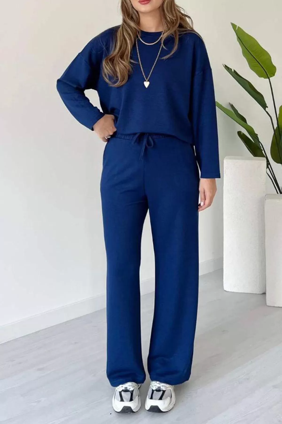 Lacivert Rahat Kesim Kadın Alt Üst Takım