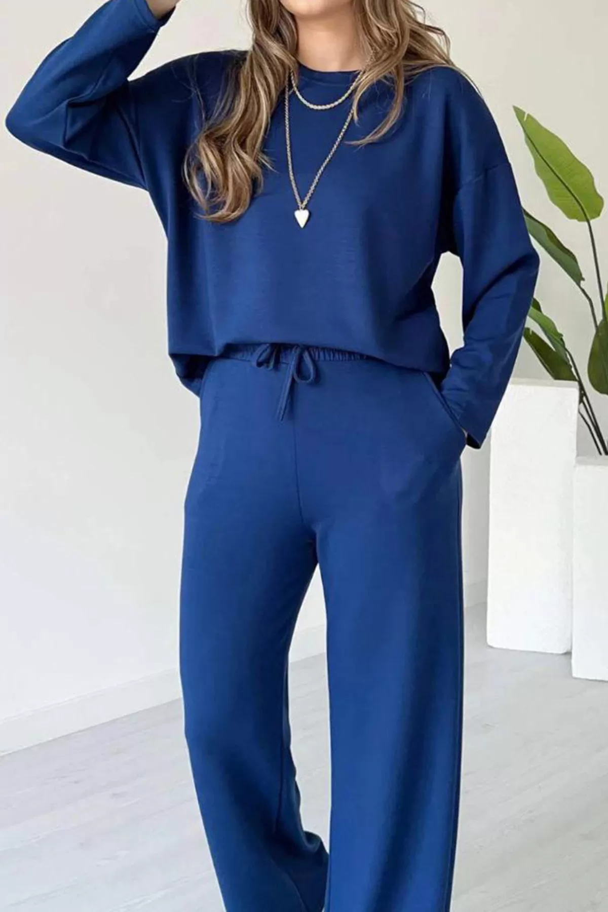 Lacivert Rahat Kesim Kadın Alt Üst Takım