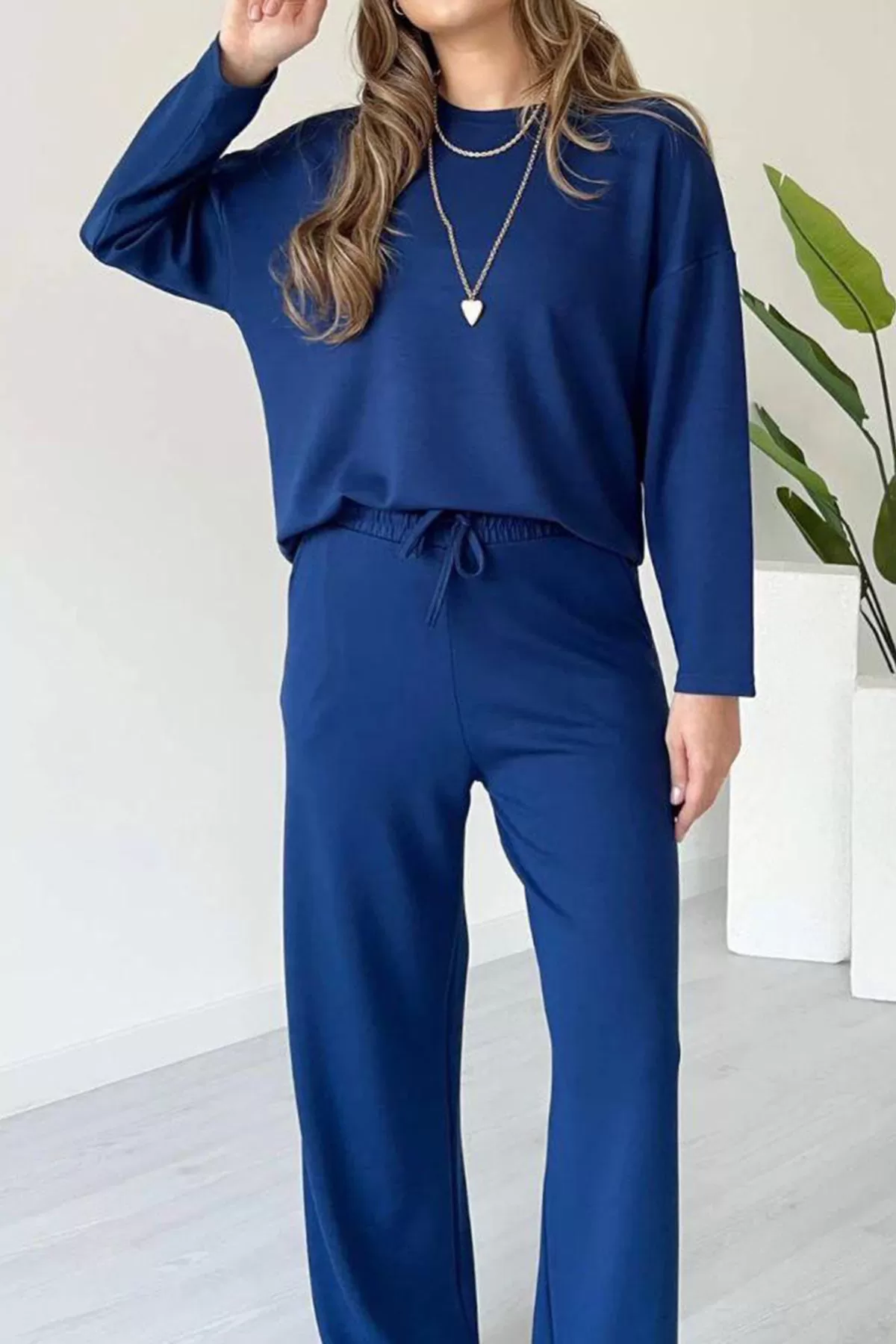 Lacivert Rahat Kesim Kadın Alt Üst Takım