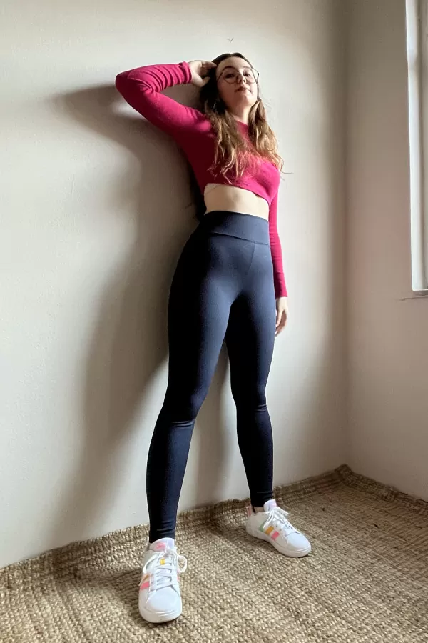 Lacivert Süper Yüksek Bel İçi Şardonlu Fitilli Tayt