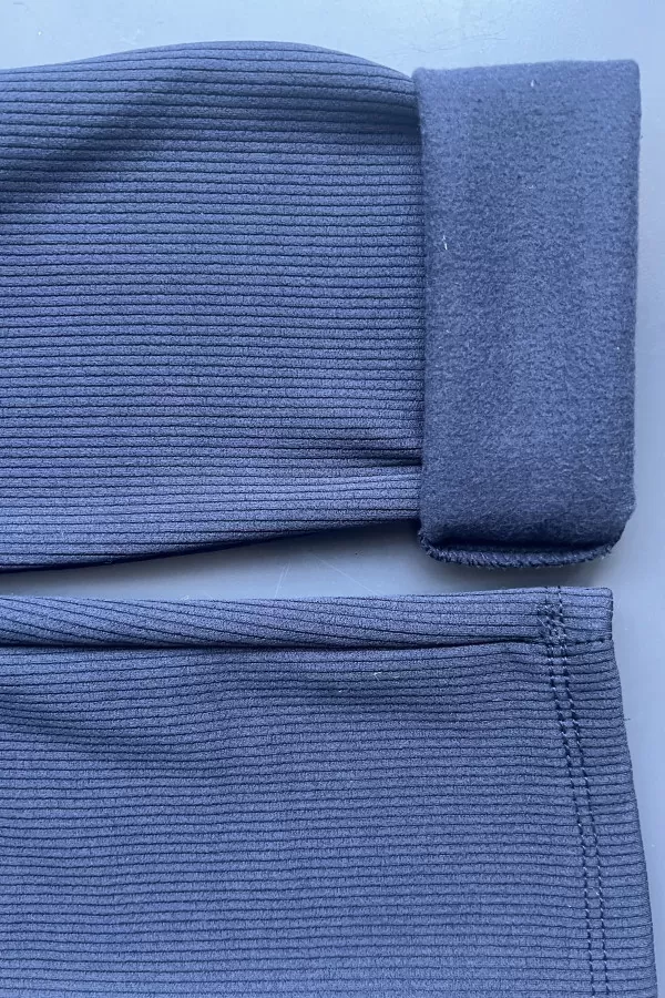 Lacivert Süper Yüksek Bel İçi Şardonlu Fitilli Tayt