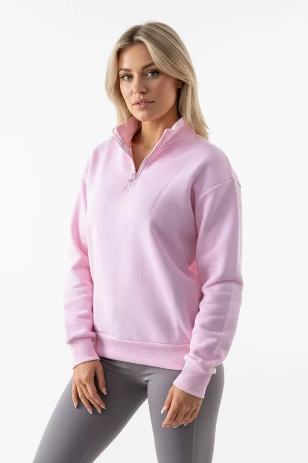 Lila Pamuklu Üç İplik Şardonlu Kadın Sweatshirt