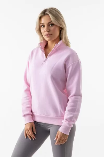 Lila Pamuklu Üç İplik Şardonlu Kadın Sweatshirt