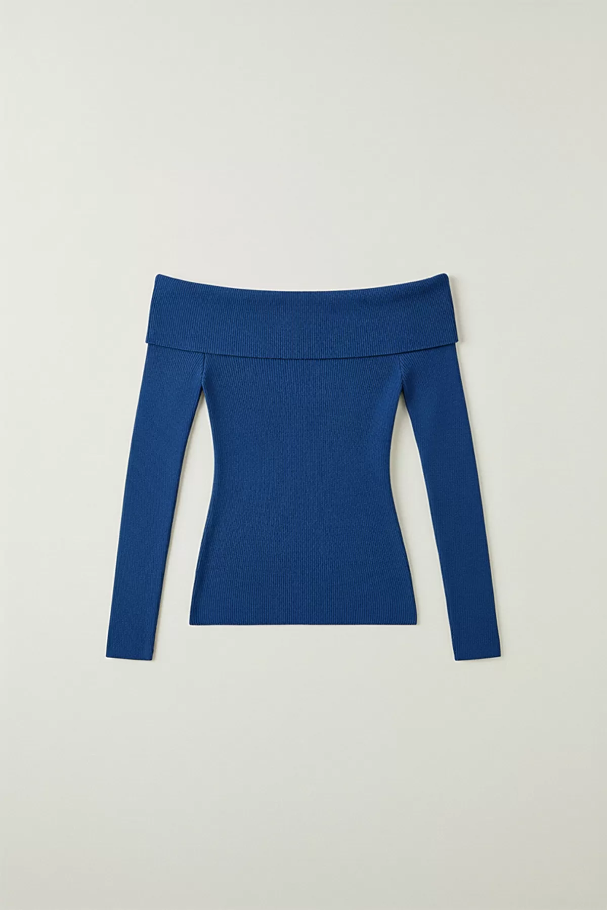 Madonna Yaka Saks Mavi Kaşkorse Bluz