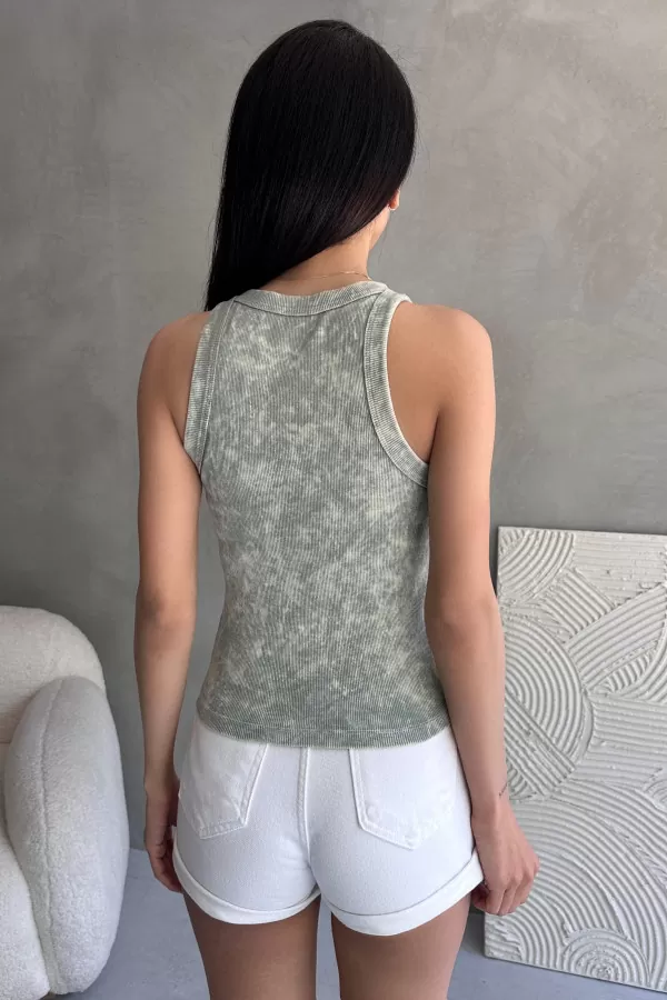 Nakışlı Gri Yıkamalı Kaşkorse Body