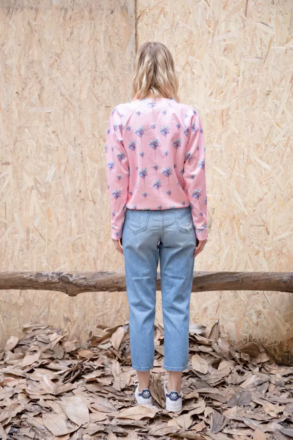 Nakışlı Mavi Regular Fit Kadın Jeans