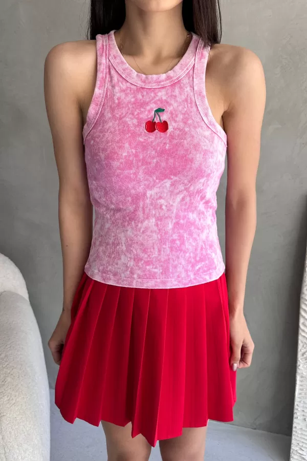 Nakışlı Pembe Yıkamalı Kaşkorse Body