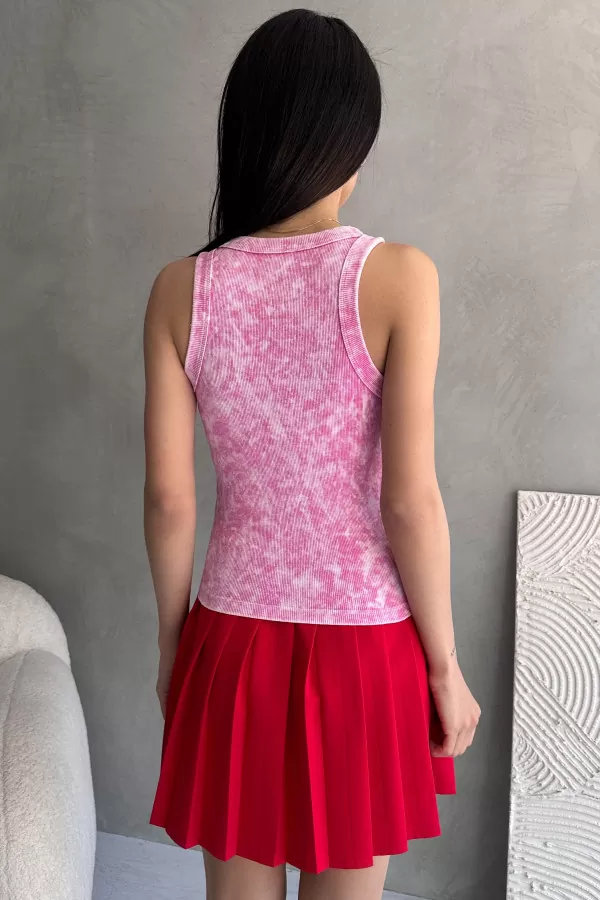 Nakışlı Pembe Yıkamalı Kaşkorse Body