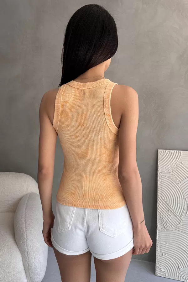 Nakışlı Turuncu Yıkamalı Kaşkorse Body