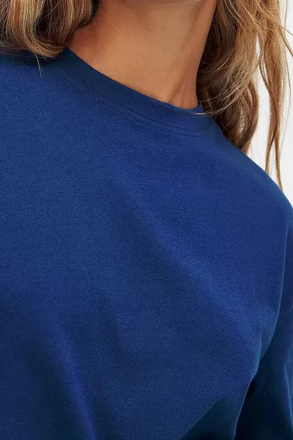 Oversize Mavi Kadın Sweatshirt