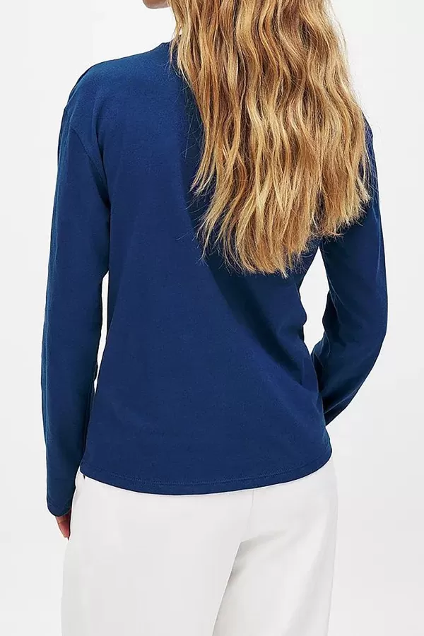 Oversize Mavi Kadın Sweatshirt