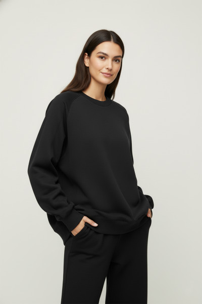 Oversize Siyah Kadın Sweatshirt