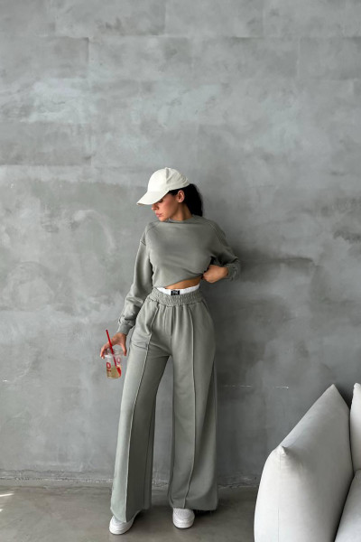 Pamuklu Çağla Yeşili Kadın Eşofman Takımı