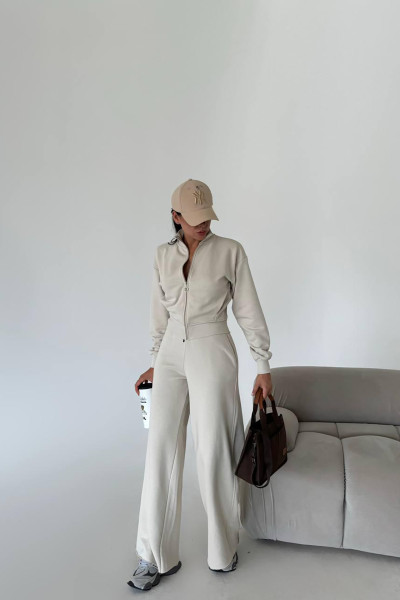 Pamuklu Ekru Kadın Eşofman Takımı