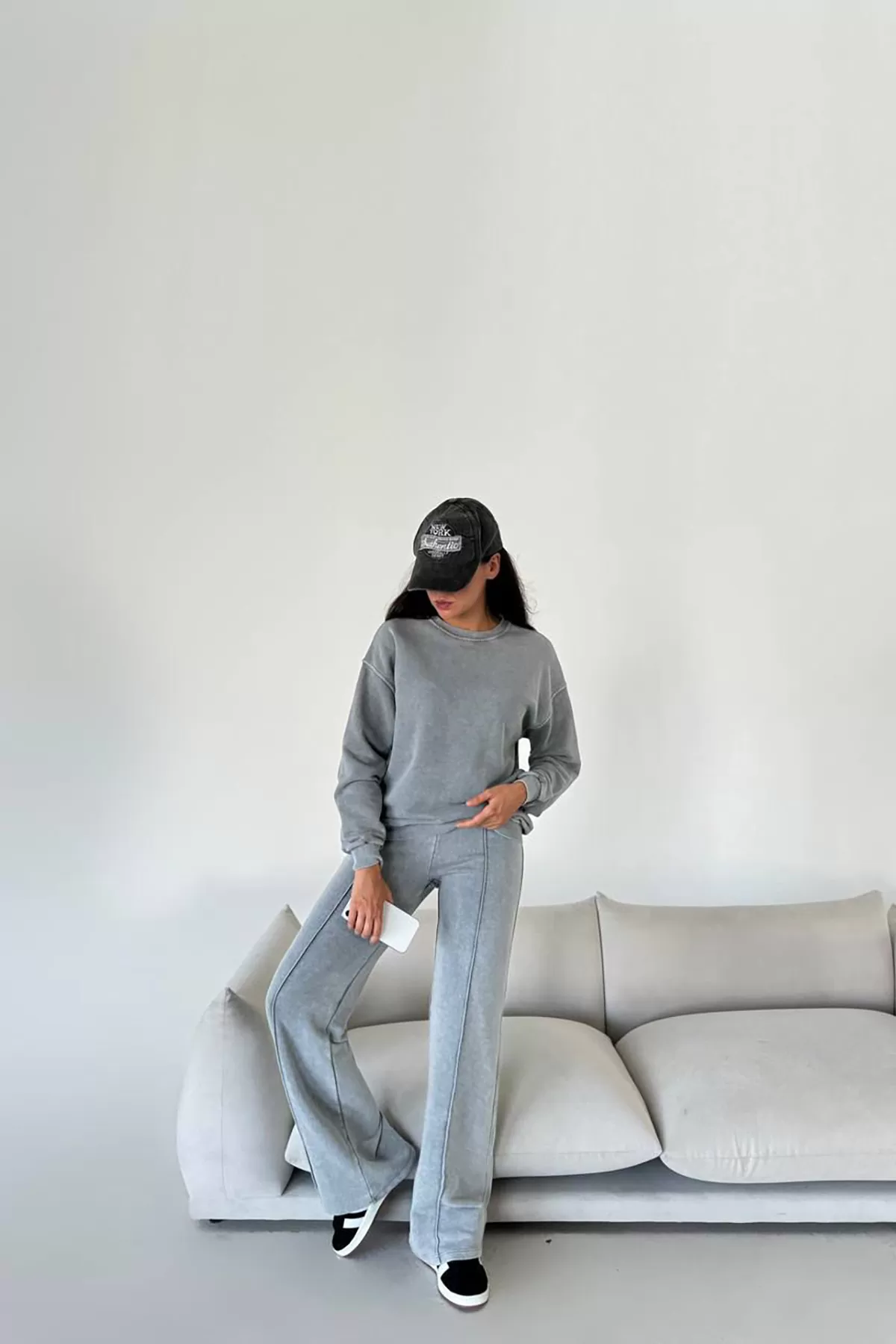 Pamuklu Gri Kadın Eşofman Takımı