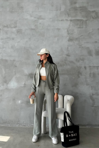 Pamuklu Gri Kadın Eşofman Takımı