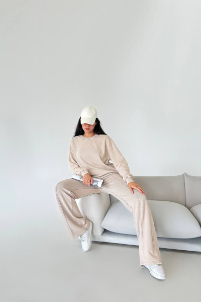 Pamuklu Krem Kadın Eşofman Takımı