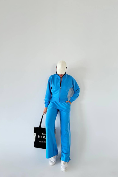 Pamuklu Mavi Kadın Eşofman Takımı