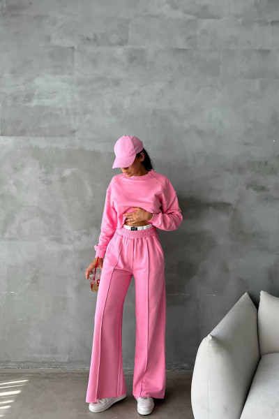 Pamuklu Pembe Kadın Eşofman Takımı