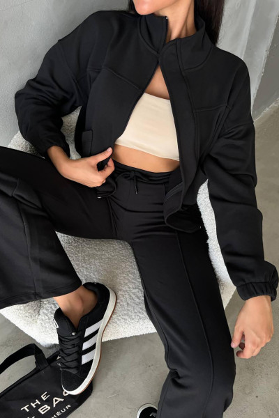 Pamuklu Siyah Kadın Eşofman Takımı