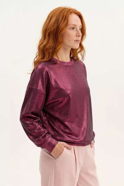 Parlak Siyah Kadın Sweatshirt