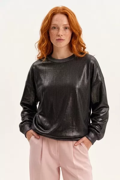 Parlak Siyah Sweatshirt