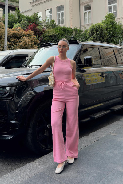 Pembe Atlet Pantolon Kadın Alt Üst Takım