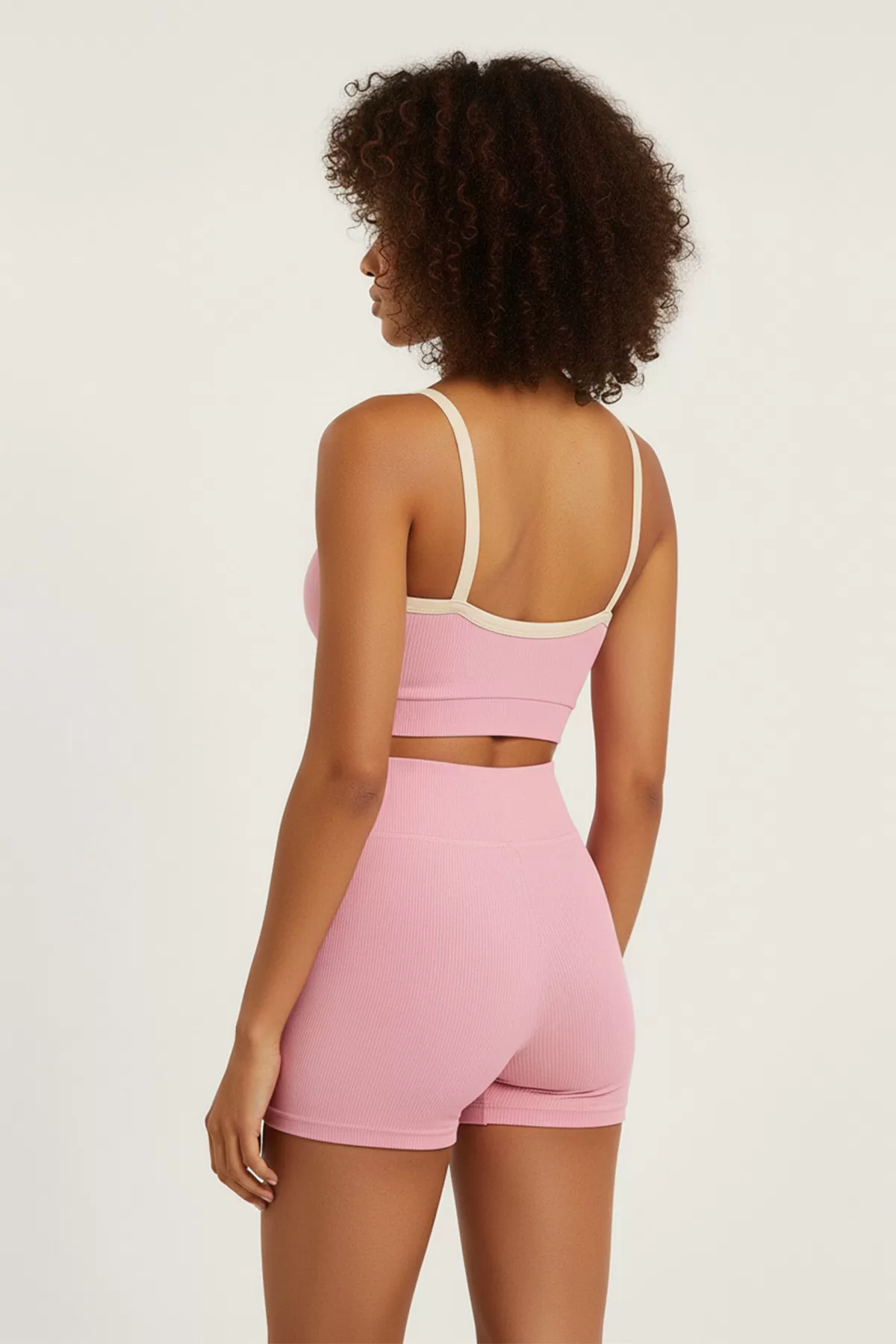 Pembe Büstiyer Şort Kadın Spor Takım