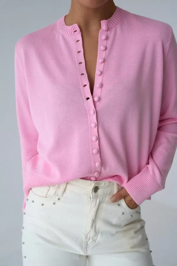 Pembe Triko Kadın Hırka