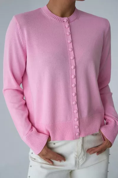 Pembe Triko Kadın Hırka