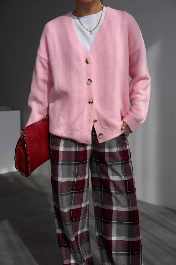 Pembe Triko Kadın Hırka