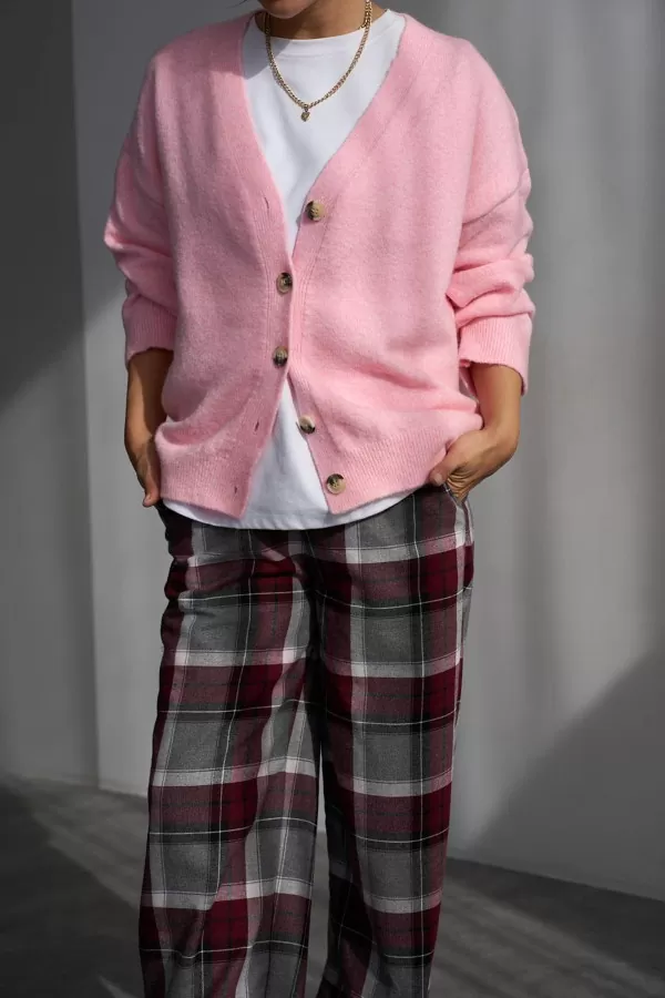 Pembe Triko Kadın Hırka