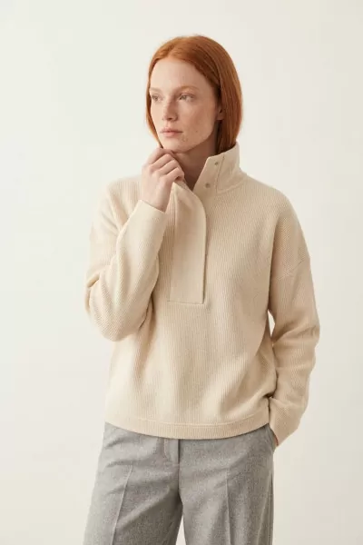 Rahat Kesim Ekru Kaşkorse Sweatshirt