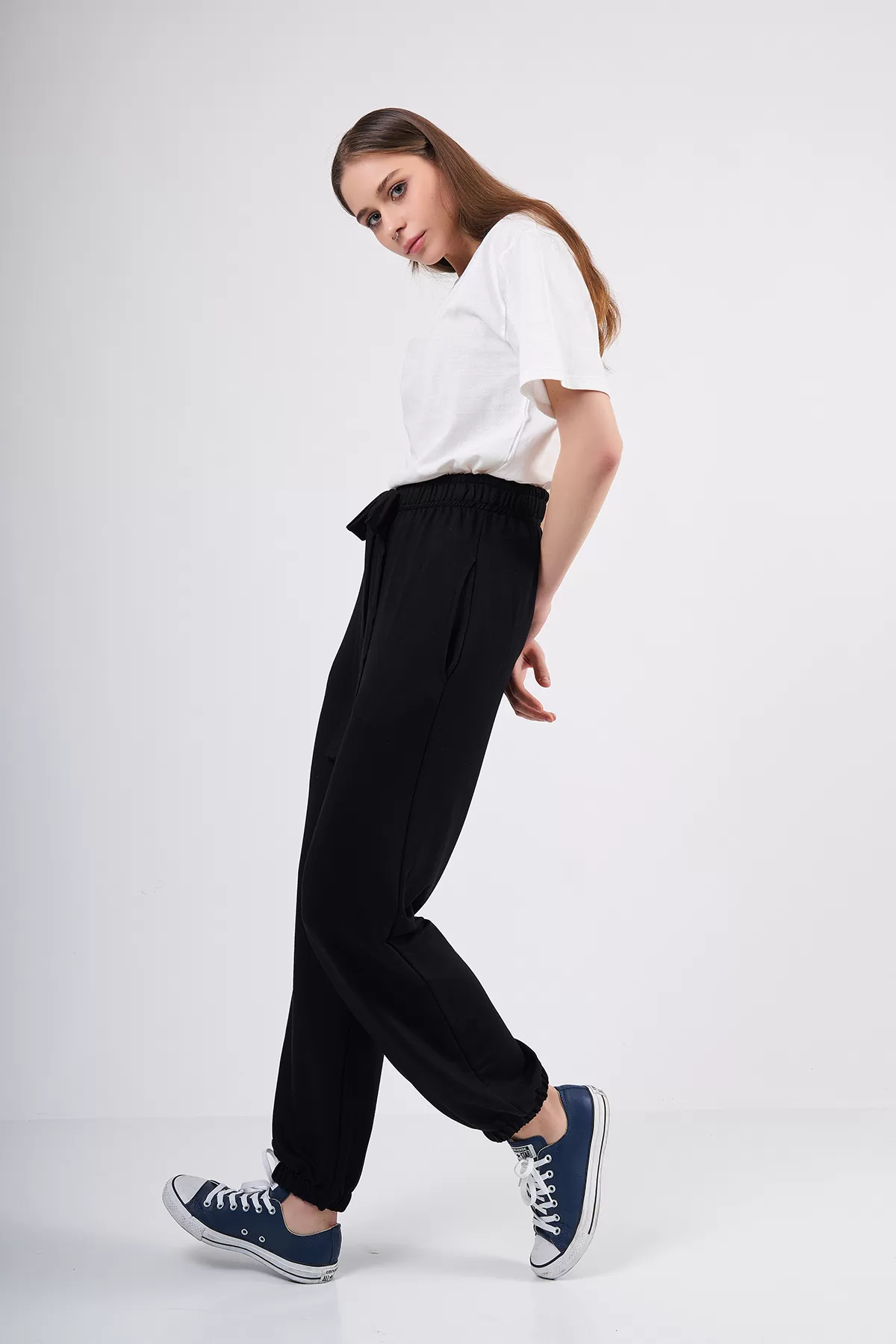 Rahat Kesim Siyah Kadın Pantolon