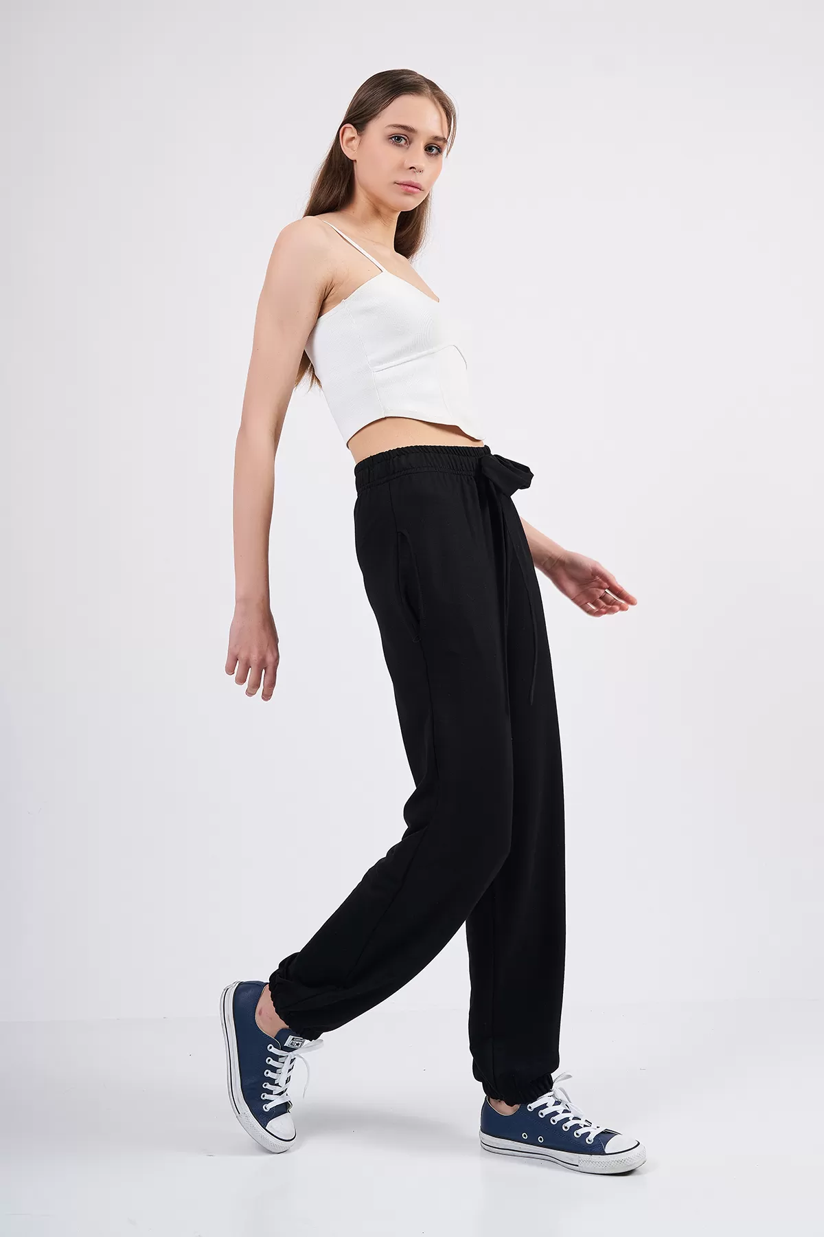 Rahat Kesim Siyah Kadın Pantolon