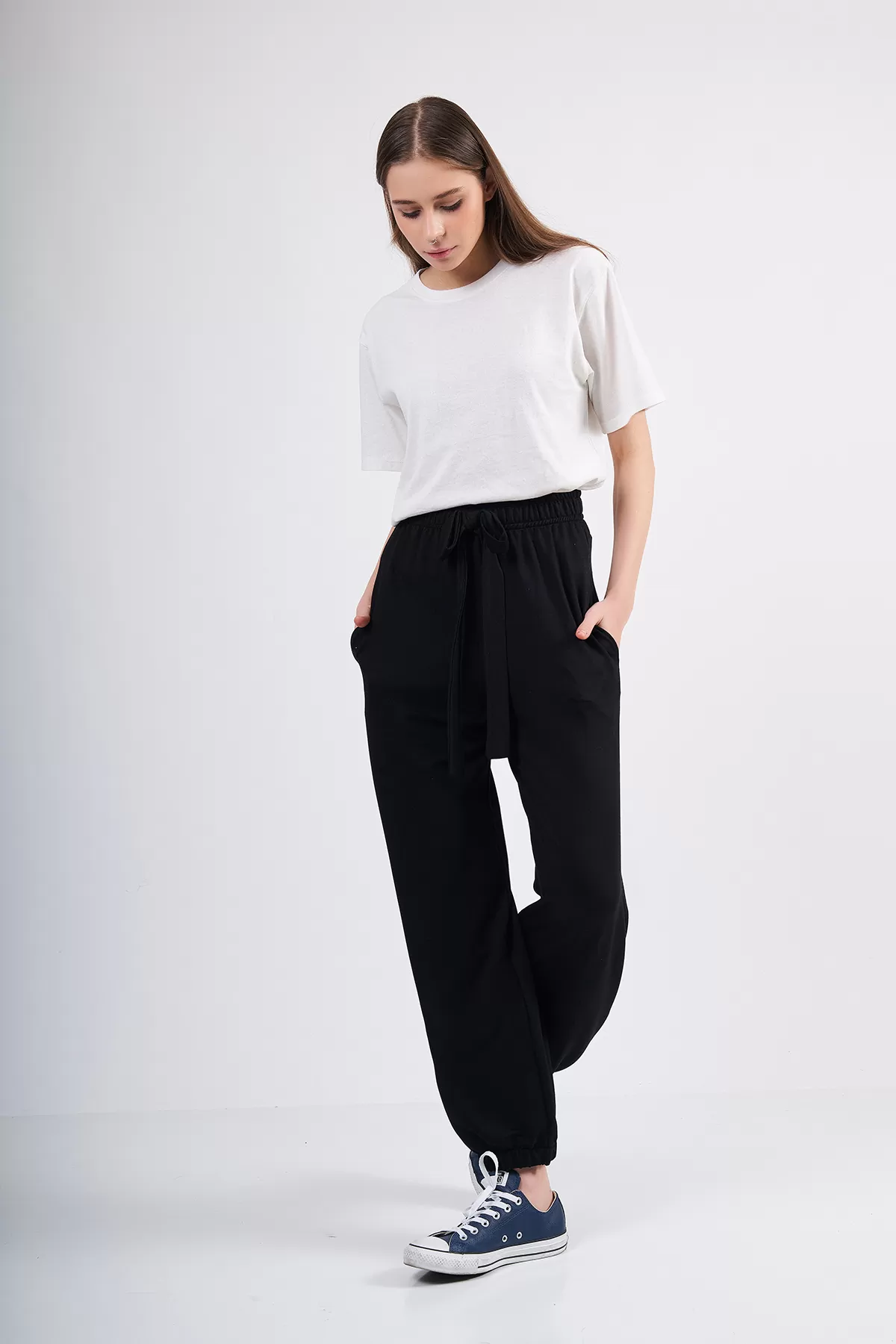 Rahat Kesim Siyah Kadın Pantolon