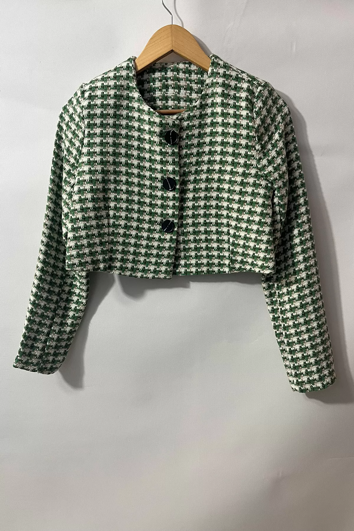 Renkli Desenli Kısa Kadın Ceket