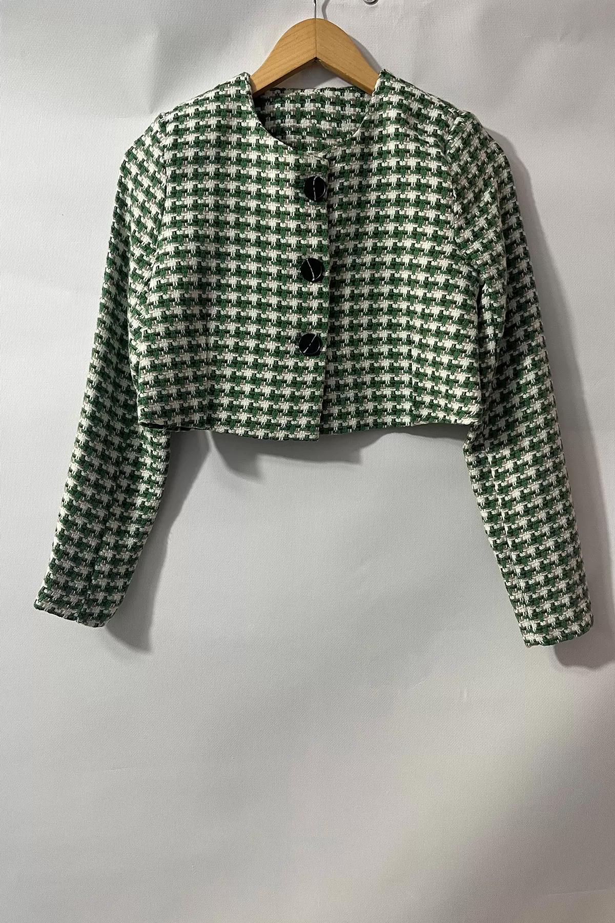 Renkli Desenli Kısa Kadın Ceket