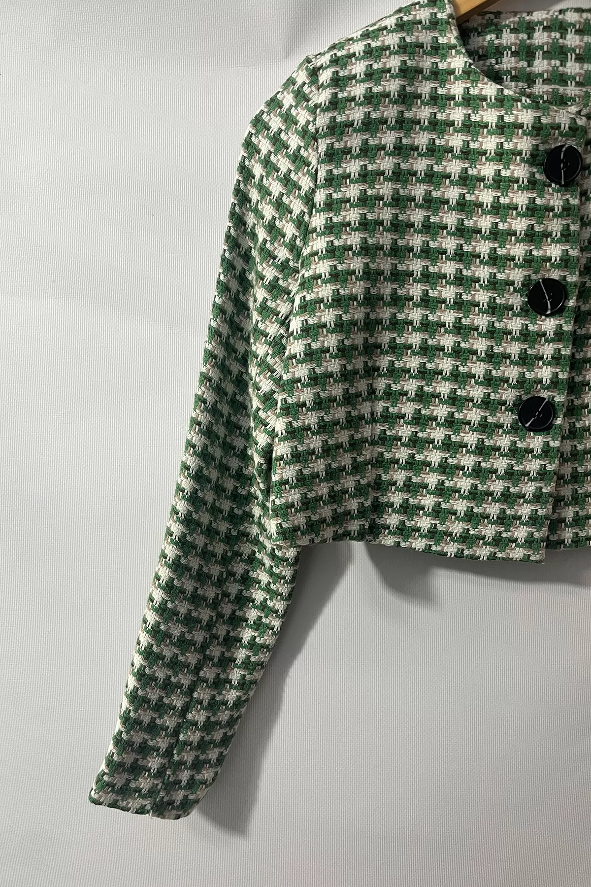 Renkli Desenli Kısa Kadın Ceket